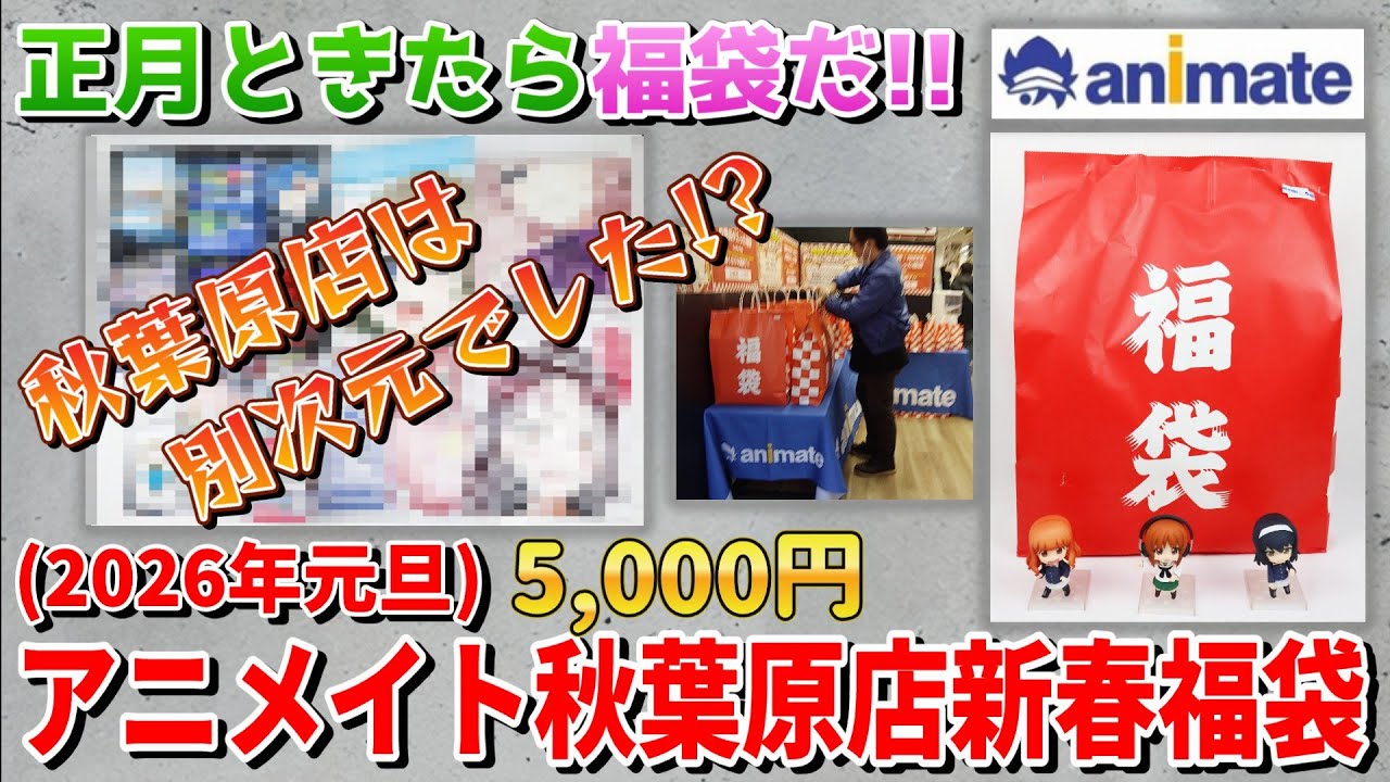 【2026年元旦】アニメイト秋葉原店新春福袋5,000円開封動画(Anime goods　Lucky bag unboxing)