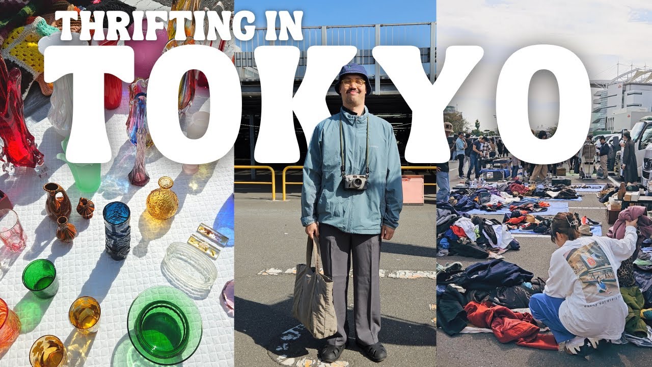 Thrifting in Japan 🇯🇵 Tokyo's Biggest Flea Market, Vintage Shopping Japan, Tokyo City Flea Market