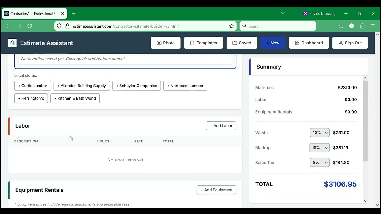 Streamline Your Estimates:  Build a Professional Estimate in Minutes ☕