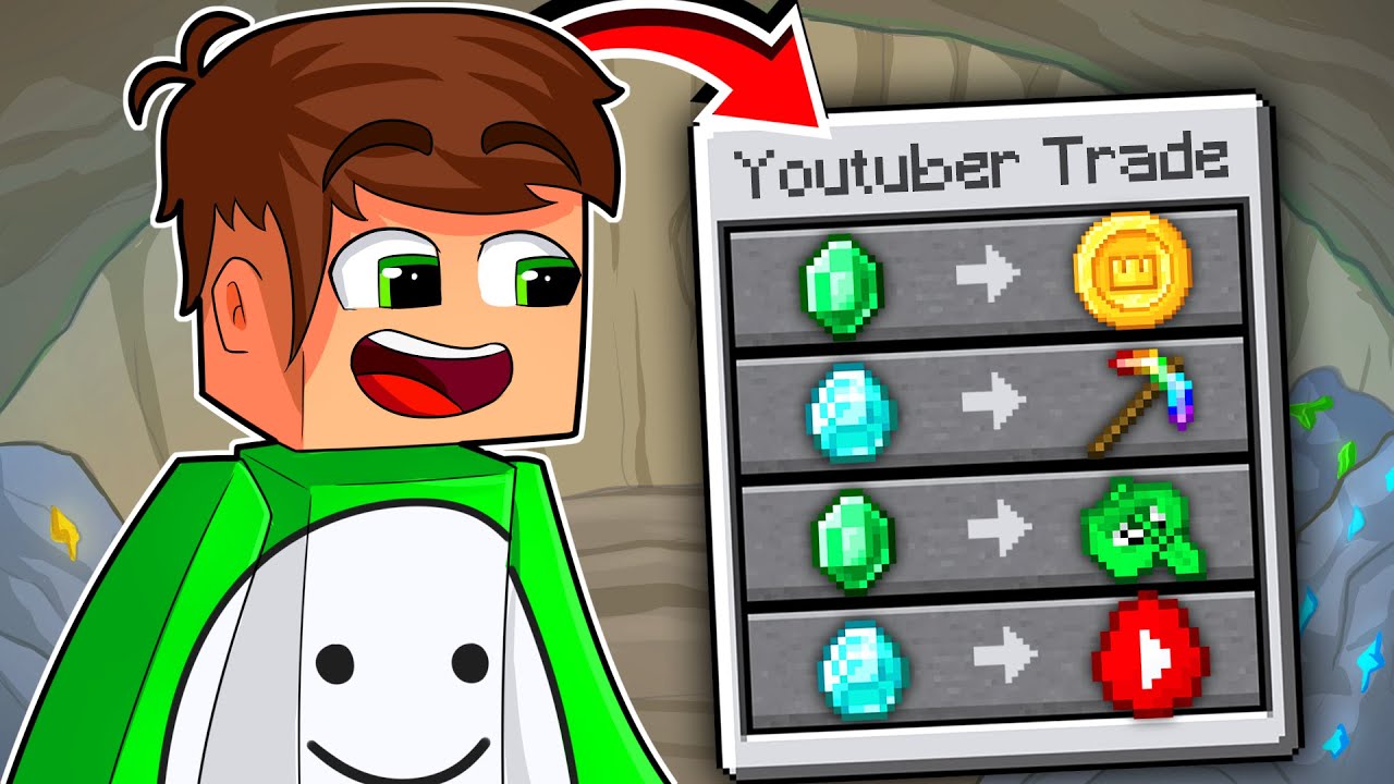 ماين كرافت لكن اليوتيوبرز يعطوني اغراض اسطورية!😱🔥 - YouTubers are Villagers