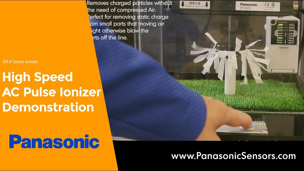 Panasonic AC pulse high speed Ionizer static control demonstration