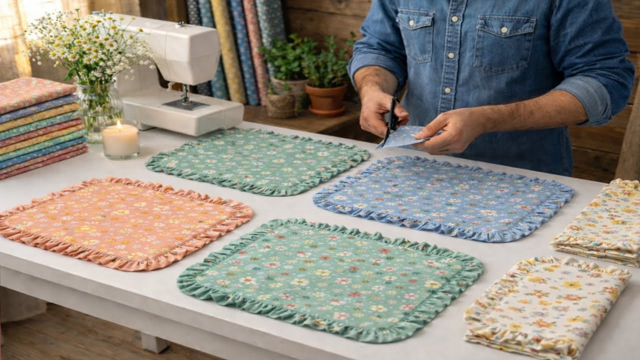So Cute and meaningful gift ideas: rectangular placemats 🥰 Sewing gift ideas