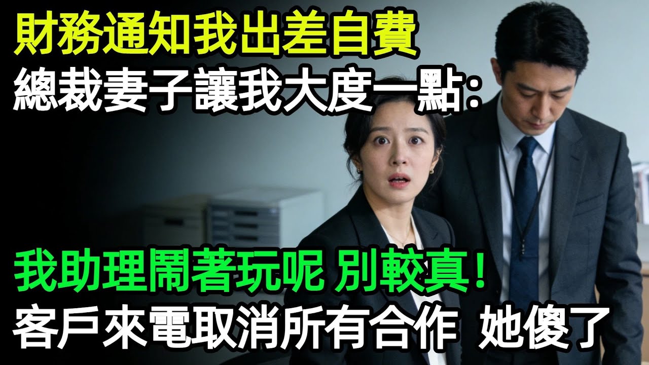 財務通知我出差自費，總裁妻子讓我大度一點：我助理鬧著玩呢，別較真！十分鐘後，客户來電取消所有合作，她傻了#奇聞#故事#完結文
