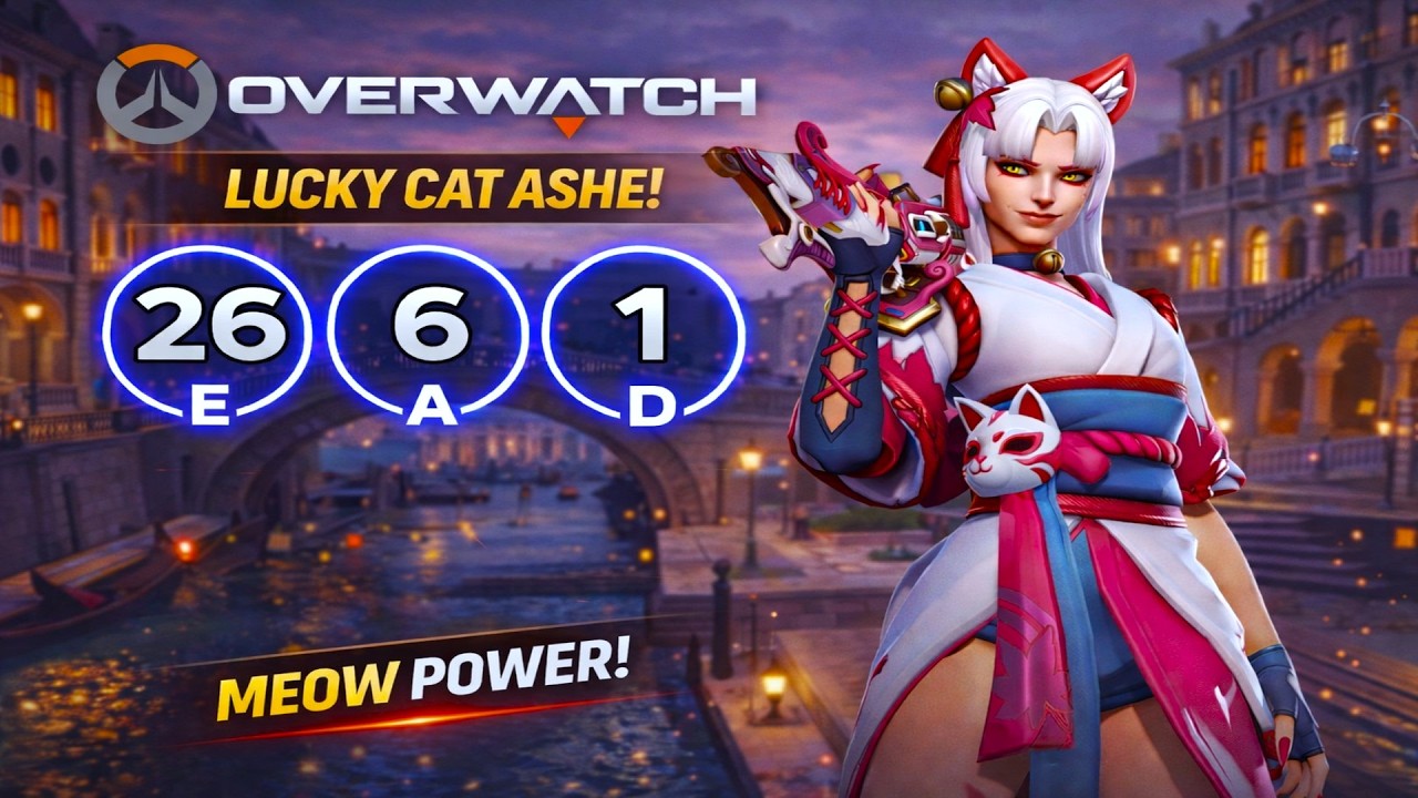 I tested my new Ashe Lucky Cat skin | Overwatch ‹ Hide ›