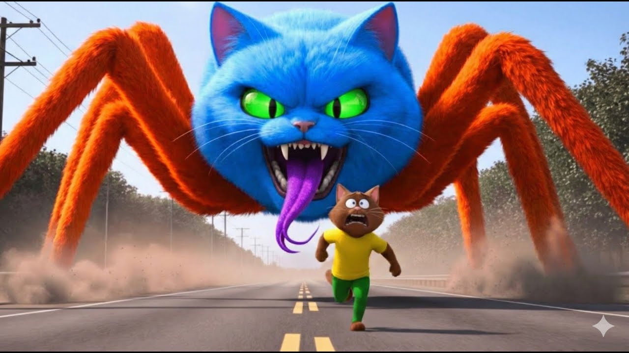 😱OMG! A kitten faces a giant spider—how King Kong and dad cat save it?Epic Rescue Now