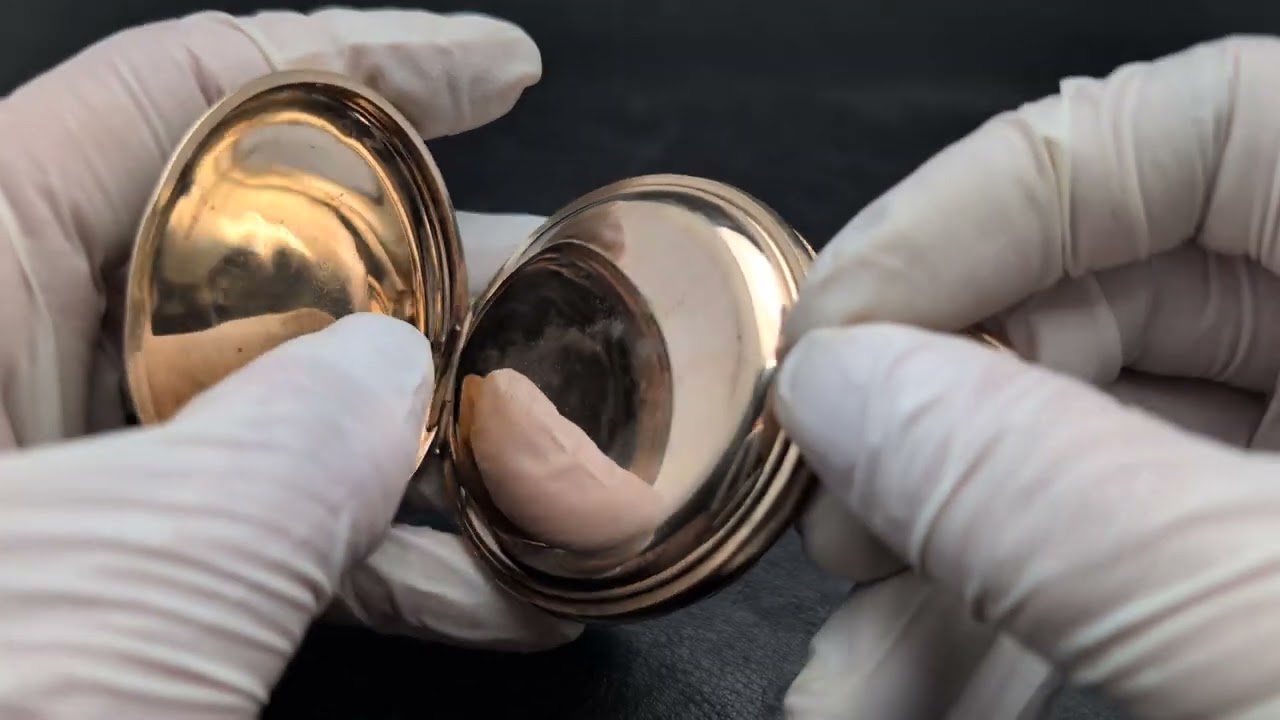 1910年代 英国アンティーク ラッセル 懐中​時計 金張りハンターケース