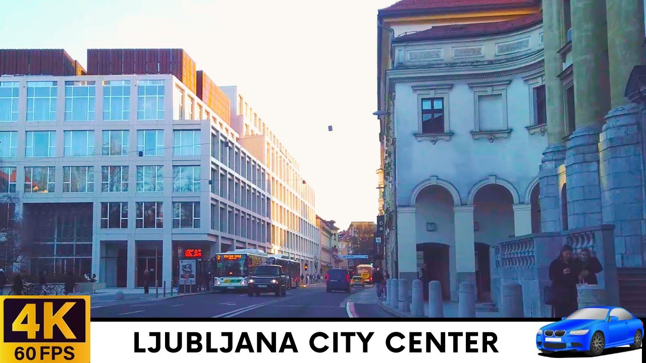 Driving in Slovenia 14: Streets of Capital City Ljubljana by Car - 4K Scenic Drive