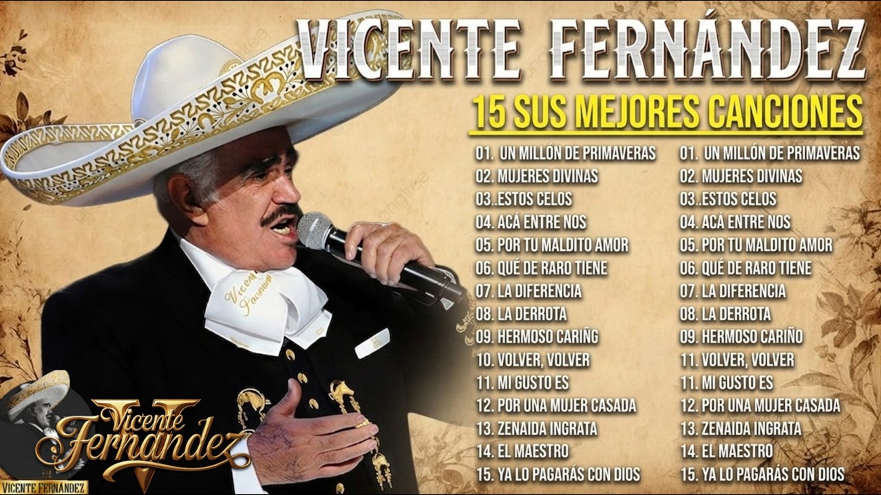 👑 VICENTE FERNÁNDEZ - 15 GRANDES ÉXITOS 🎺 El Charro De Huentitán En Su Máxima Expresión#14033