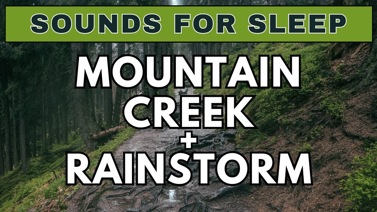 Soothing Rainstorm with Babbling Mountain Creek | 10-hour Black Screen