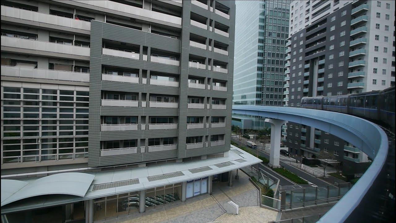 ゆりかもめ 東京臨海新交通臨海線  超広角車窓 進行左側 新橋～豊洲