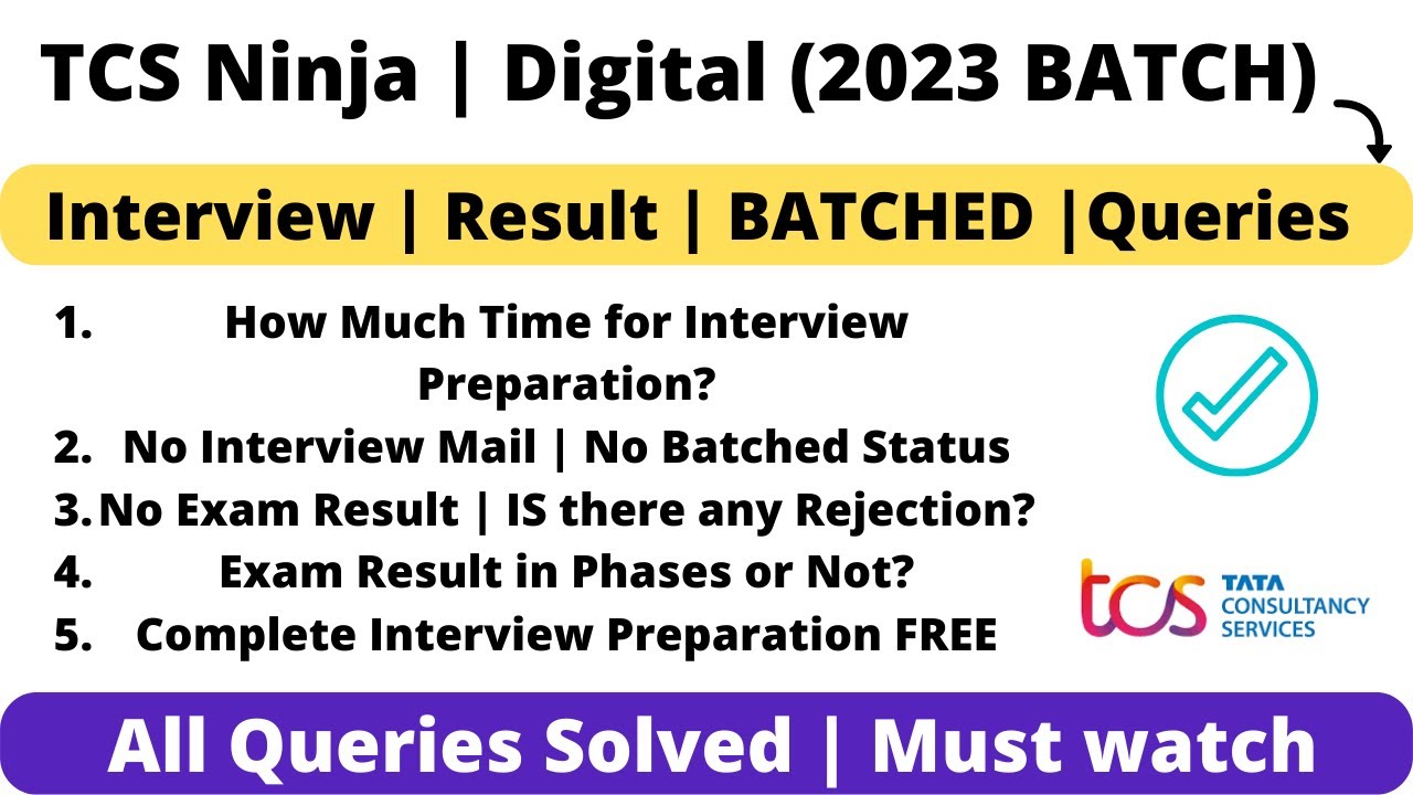 TCS NQT (Ninja + Digital ) 2023 BATCH | No Mail | No Batched | Rejection | Phases Result All Queries