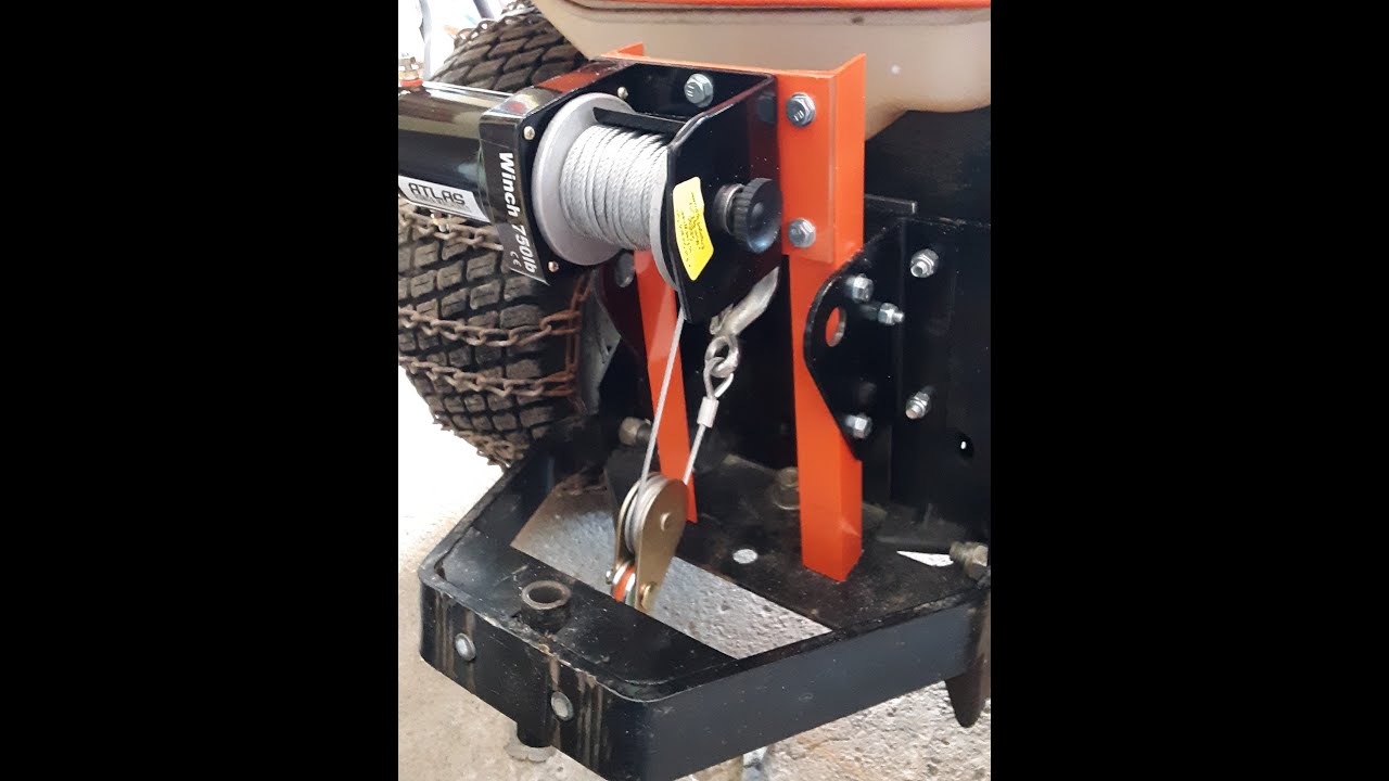 electric sleeve hitch, for a garden tractor, using a low cost winch.