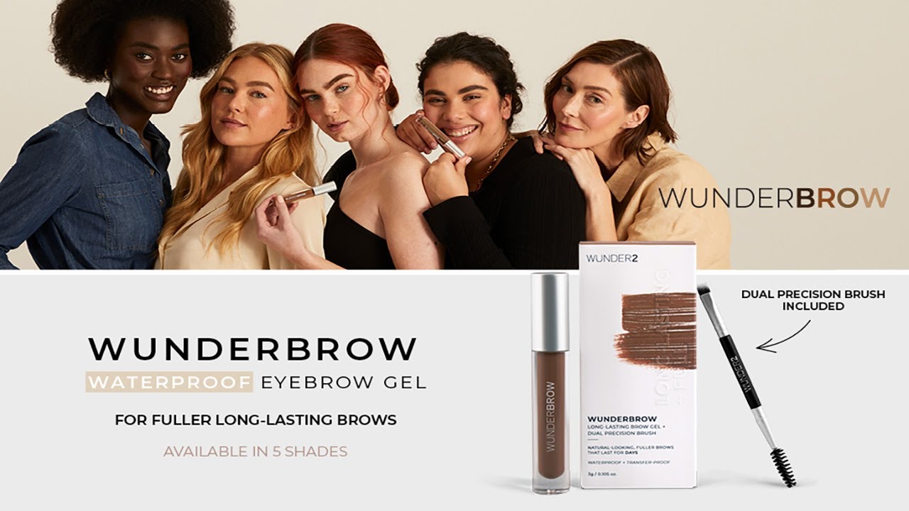 WUNDER2 Wunderbrow Waterproof Eyebrow Gel, Brunette, Vegan and Cruelty-Free| Beauty | Face | Fashion