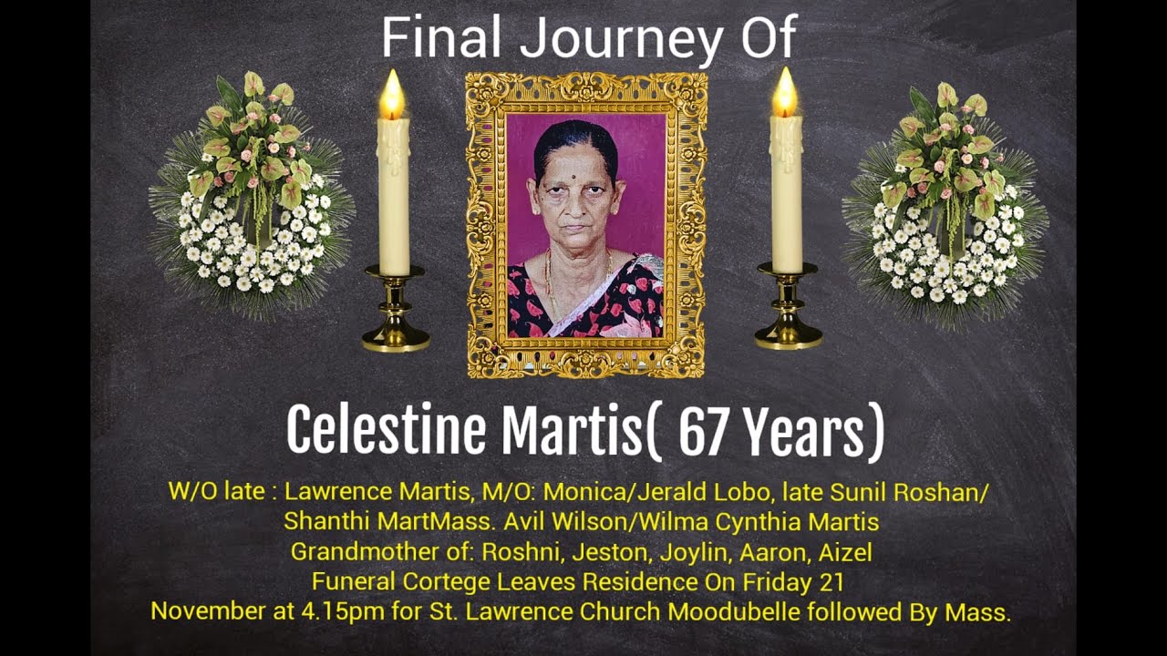 Final Journey of Celestine Martis ( 67 Years) St. Lawrence Church Moodubelle.