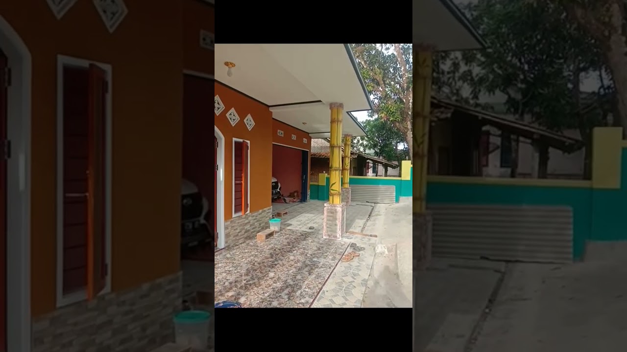 Relif tiang rumah bentuk bambu kuning