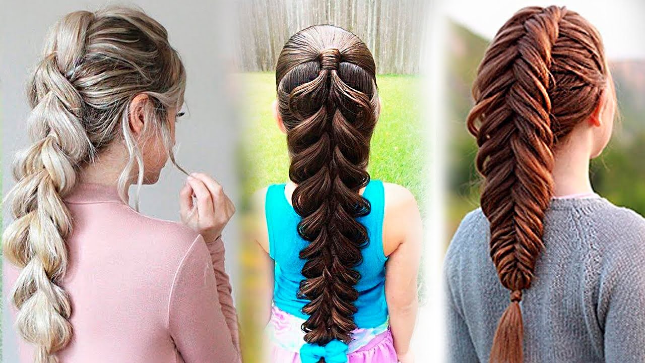 AMAZING TRENDING HAIRSTYLES 💗 Hair Transformation |  Pull-Through Braid | Hairstyle Ideas for Girls