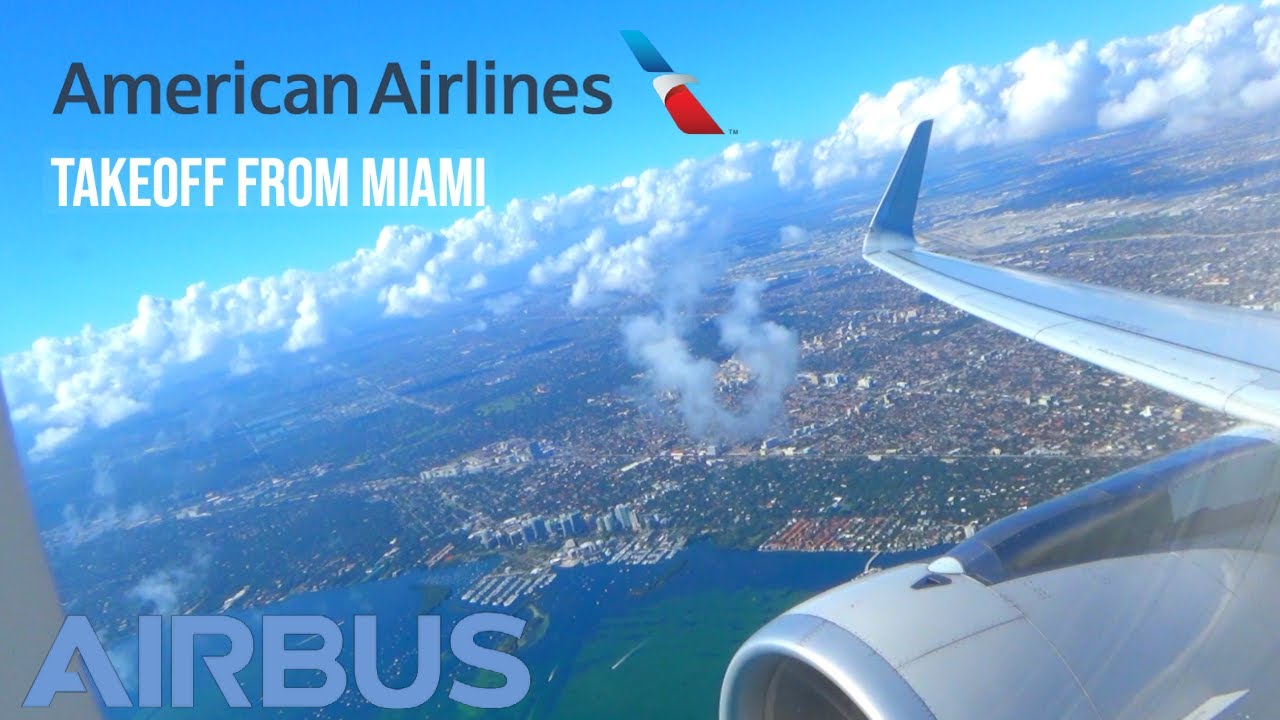 American Airlines A319-100 Takeoff from Miami