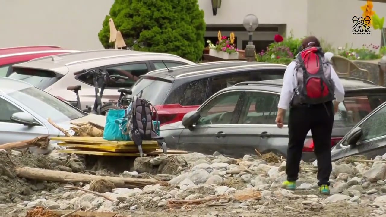 Landslide cause great destruction in Saas-Grund after storm hits canton of Valais