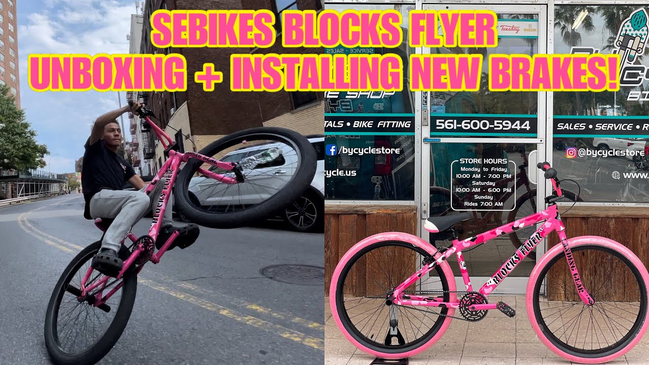 INSTALLING NEW BRAKES ON SEBIKES PINK CAMO BLOCKS FLYER + UNBOXING!