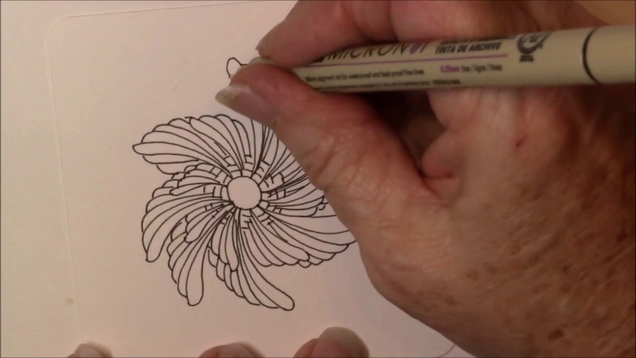 Starfish Flowerbarrel Tangle Pattern Lesson 