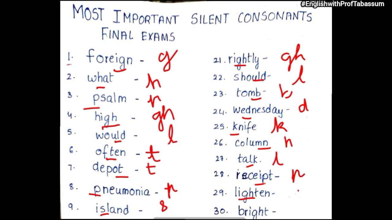 ✅SILENT CONSONANT LETTERS IN ENGLISH #silentletter #silentletters #silentlettersinenglish #tsinter