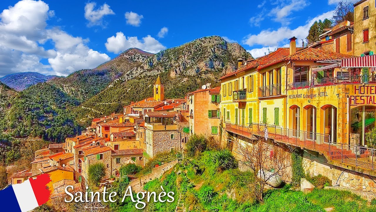 Сент-Аньес, Франция 🇫🇷 Тур по французской деревне 🌞 Самые красивые деревни Франции 🌸 Прогулка в 4K