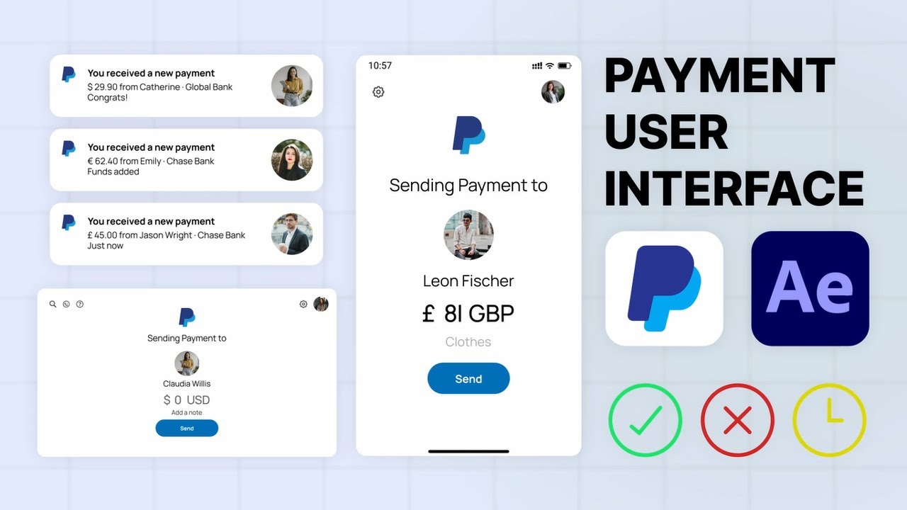 PayPal Payment App UI Animation - After Effects Template