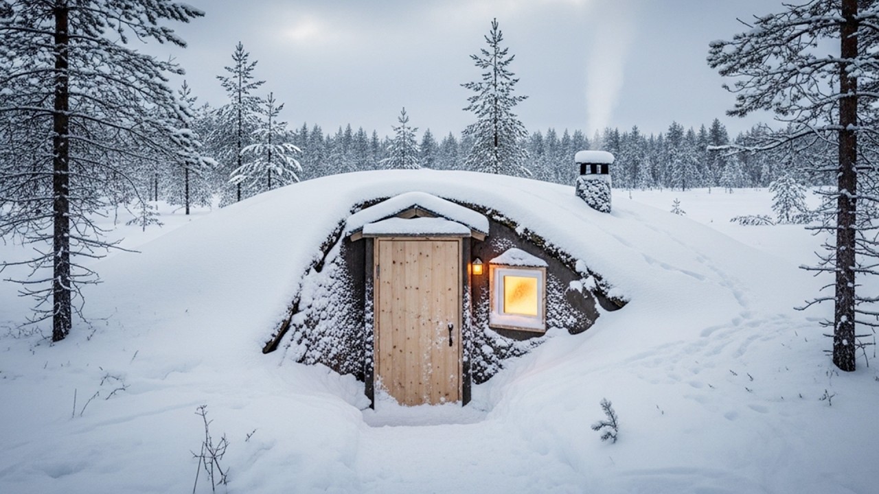Hidden Underground House Build &ndash; Extreme Winter Survival Cabin