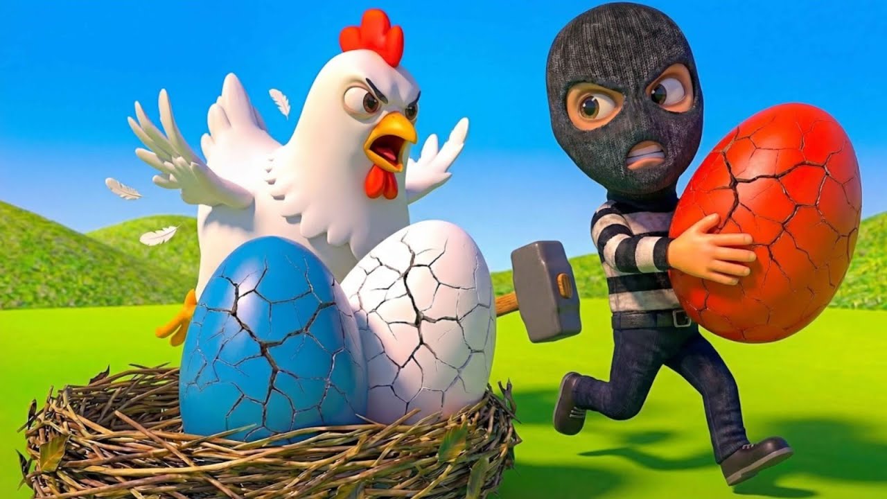 😭 Mother Hen is Crying! Thief Stole Red, Blue & Yellow Eggs! 🐔💔 Sad Story & Rescue