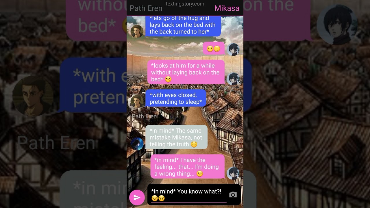 Aot Texting Story (Eremika), Ep 40: What am I to you...? 😧