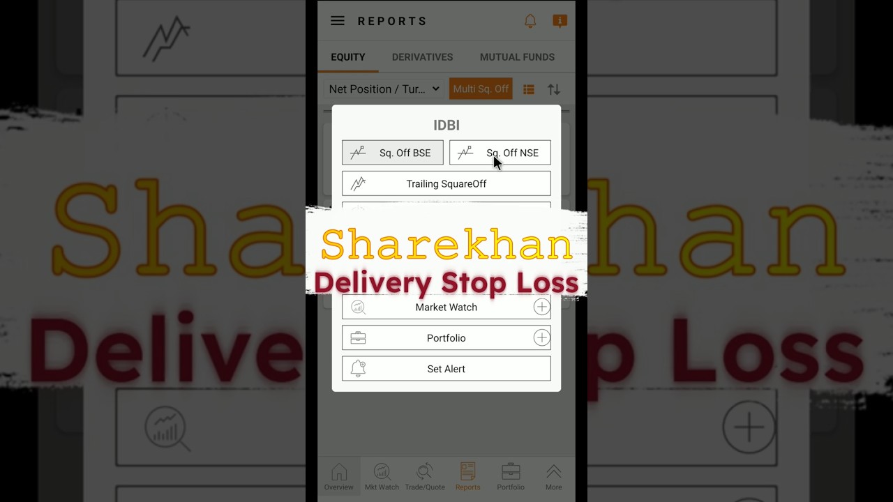 Sharekhan में Delivery में Stop Loss कैसे लगाएं? || Step-by-Step Guide 🔥