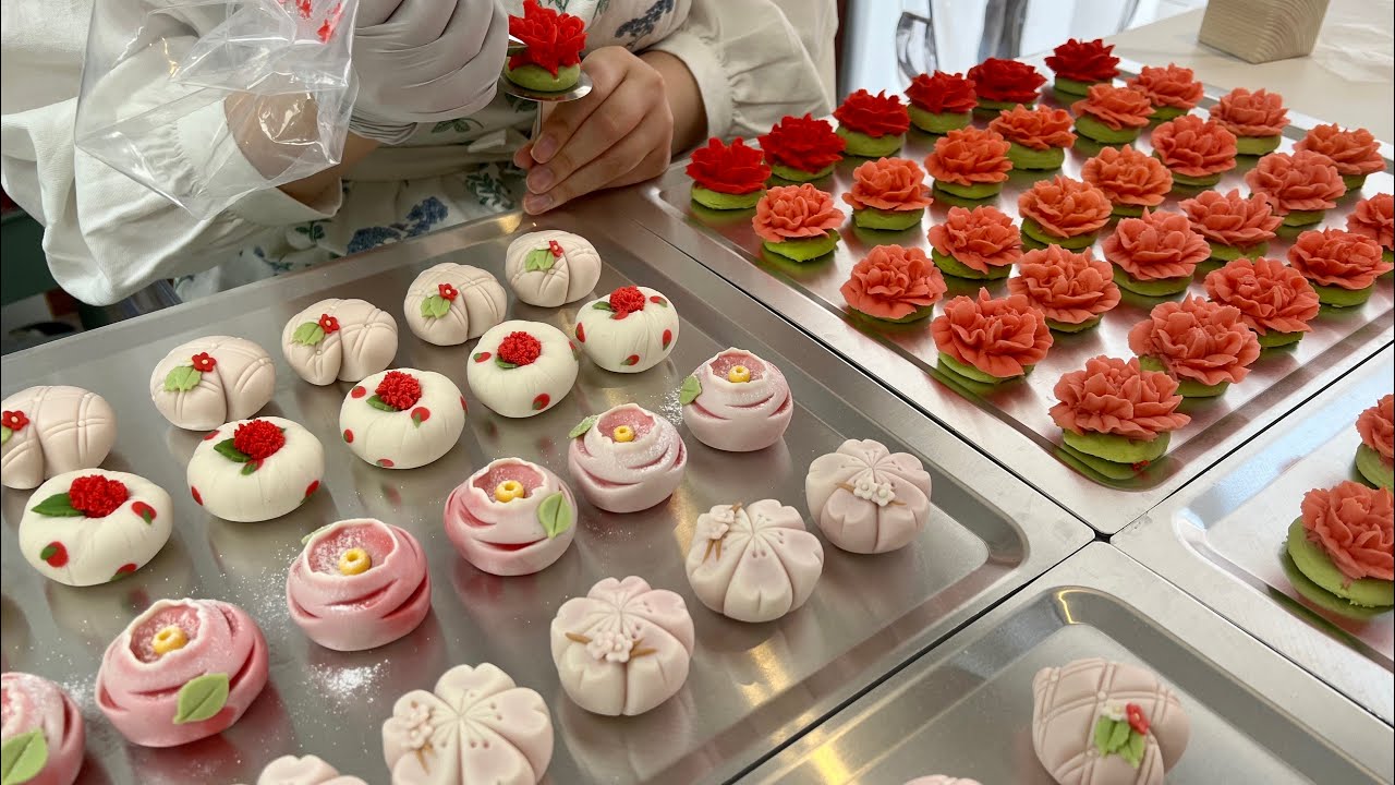 Это искусство! Изготовление печенья ручной работы в форме цветка - корейская уличная еда