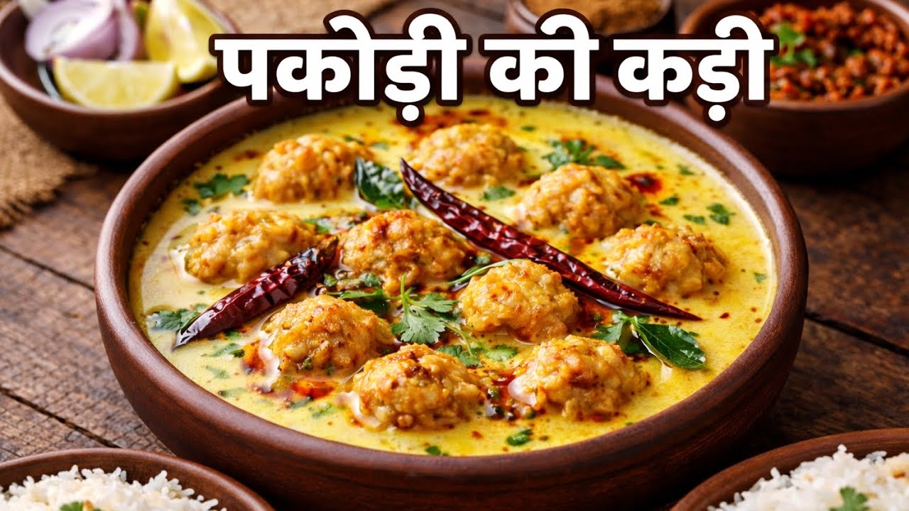 घर पर बनाएं रेस्टोरेंट स्टाइल पकोड़ी की खड़ी | Full Recipe😋🍲 #PakodiKiKadhi #KadhiRecipe