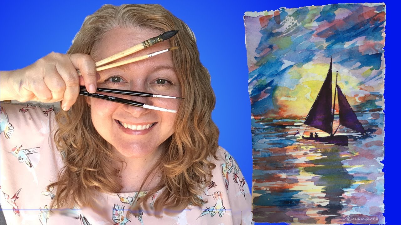 Four ESSENTIAL paint brushes for beginning watercolour painting explained