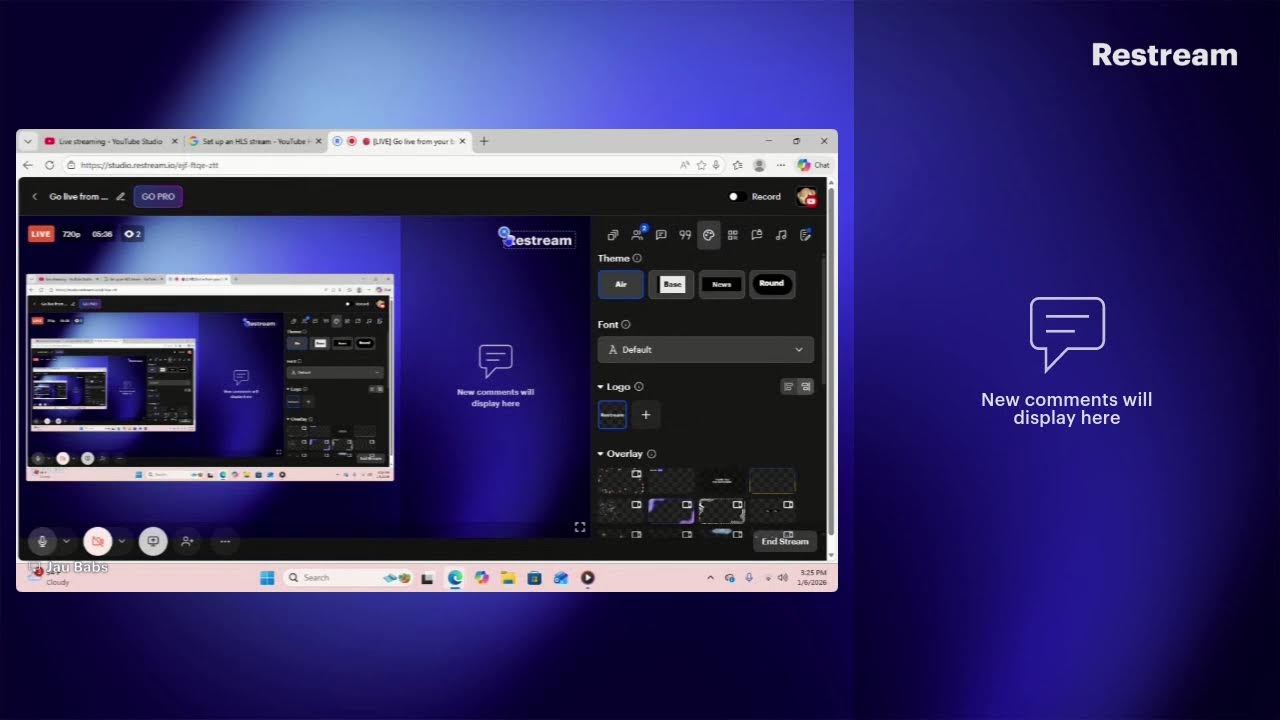 Go live from your browser with Restream Studio