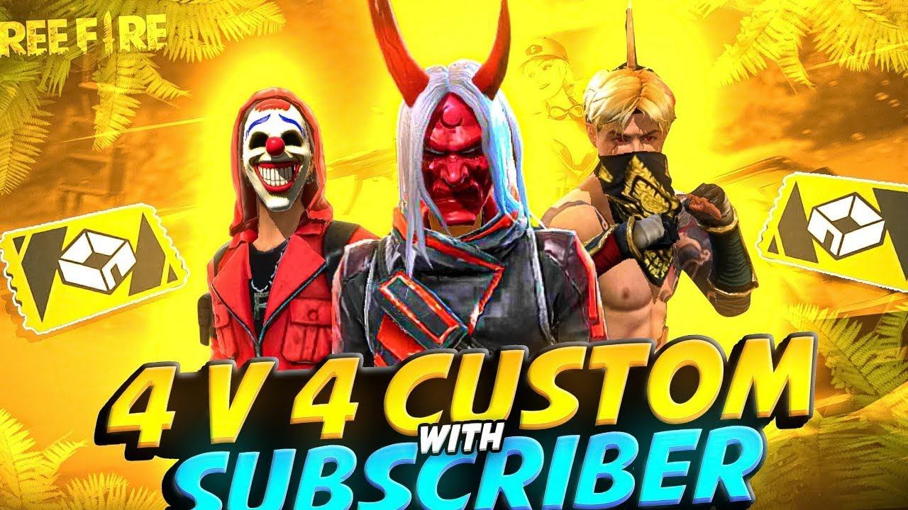 FREEFIRE LIVE 4V4 CUSTOM AA JAO SABHI | ROAD TO 2K SUBSCRIBER | #maxxgaming #guildtest #freefirelive