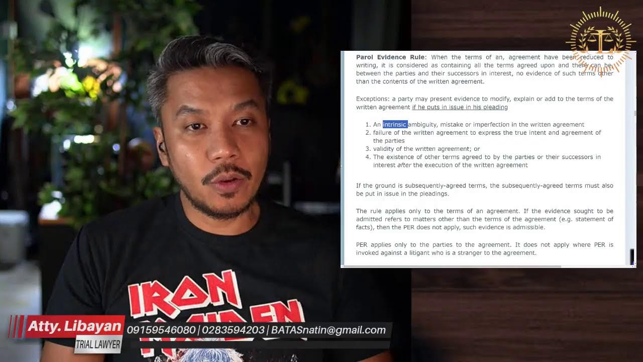 YEXEL SEBASTIAN AT MIKEE SA RAFFY TULFO IN ACTION- PAROL EVIDENCE RULE