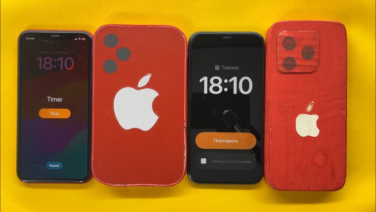 Wooden iPhone Red incoming Call iPhone 11 two, Timer outgoing call