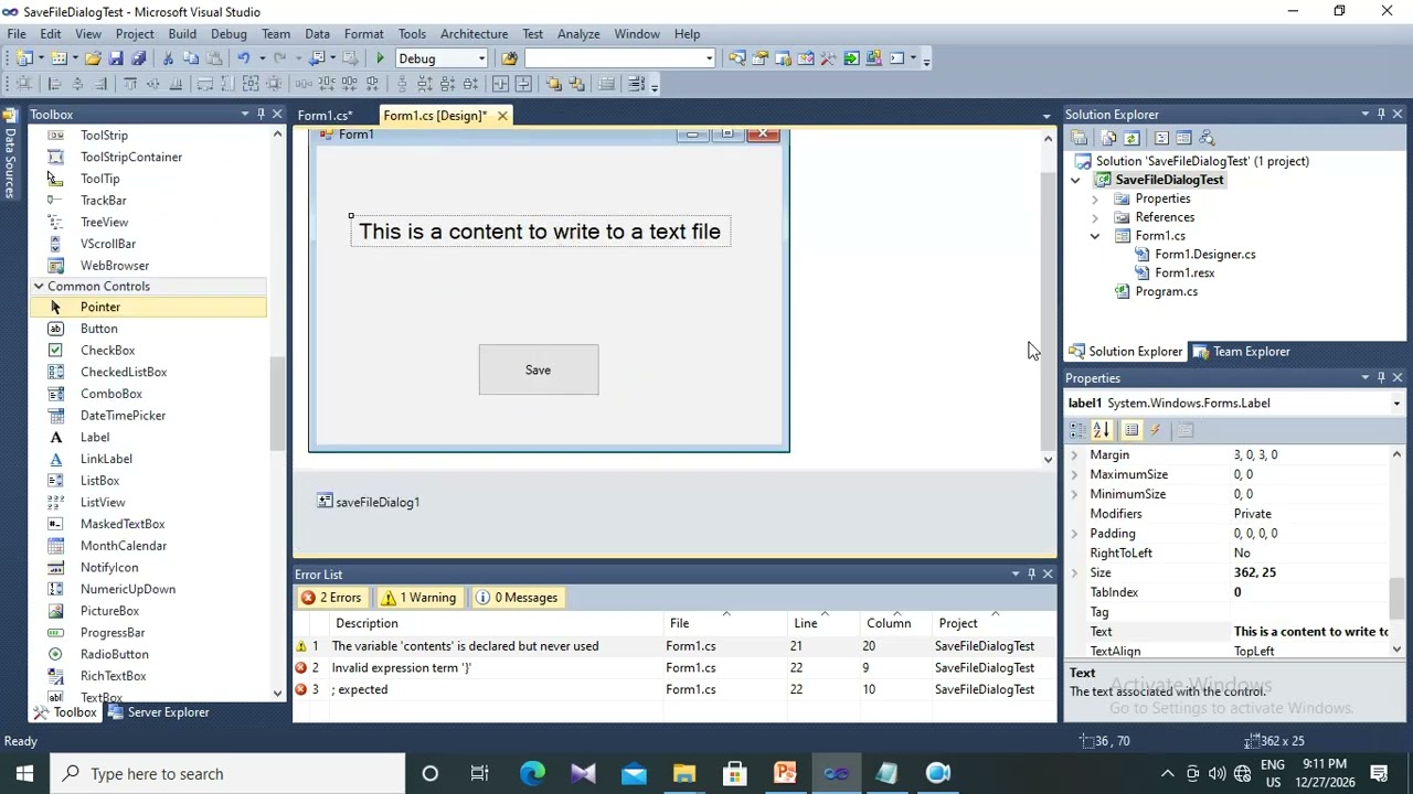 52. Save File Dialog C# - C# Programming in Burmese
