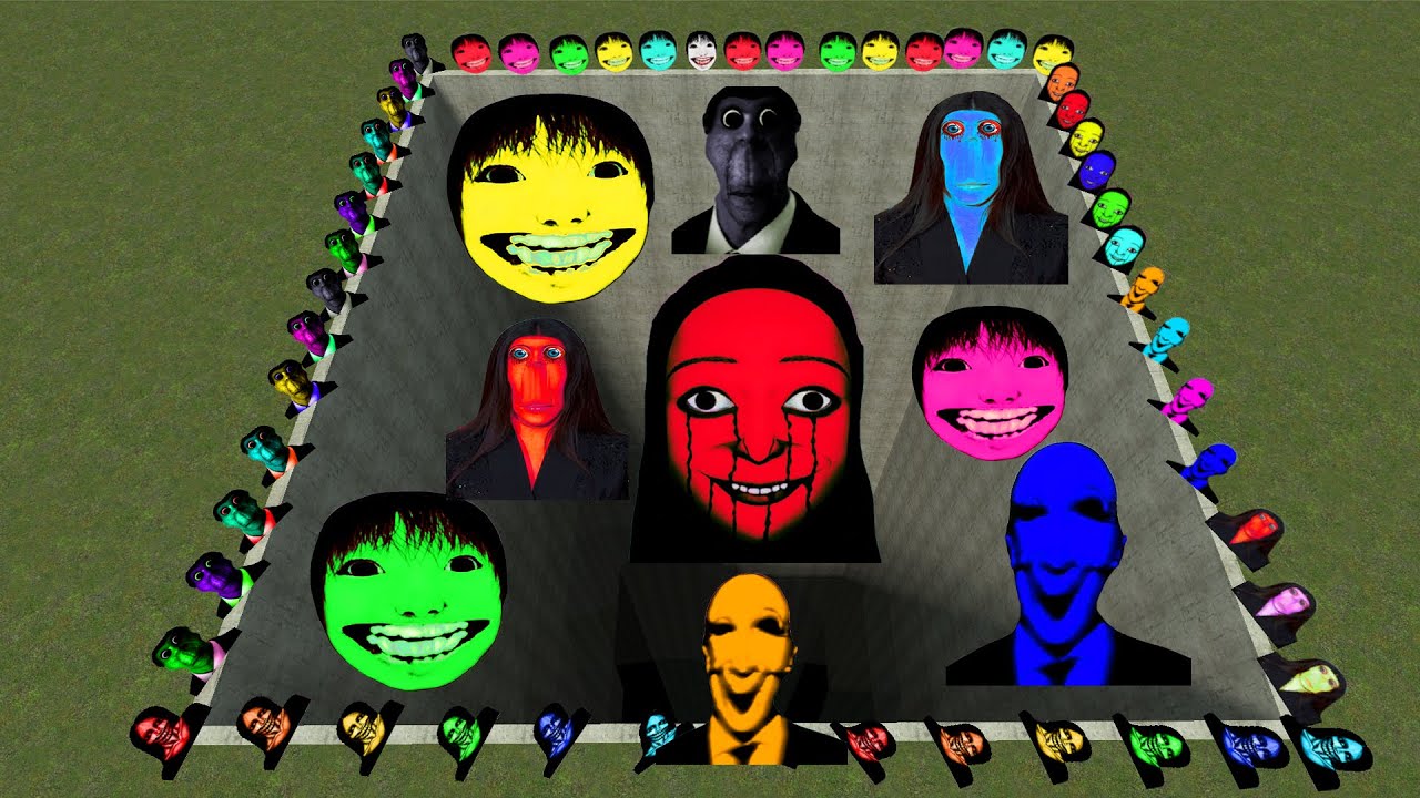 Too Much Obunga, Elis, Yoshie and Kuchisake in the Garry's Mod