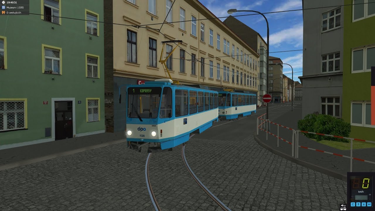 SIMT MHD: Výluková tramvajová linka 1 Koprasy - Muzeum a zpět (cabview)