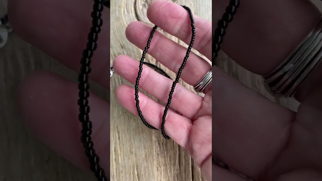 Black Seed Bead Necklace  