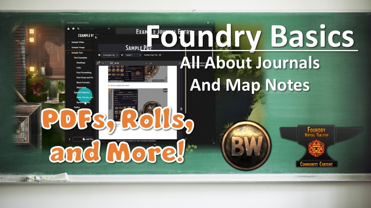 Foundry Basics: What You Need to Know About Journal Entries and Map Notes