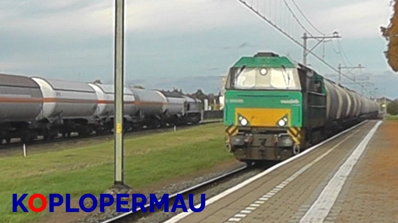 Kruising goederentreinen op station Geleen Lutterade!