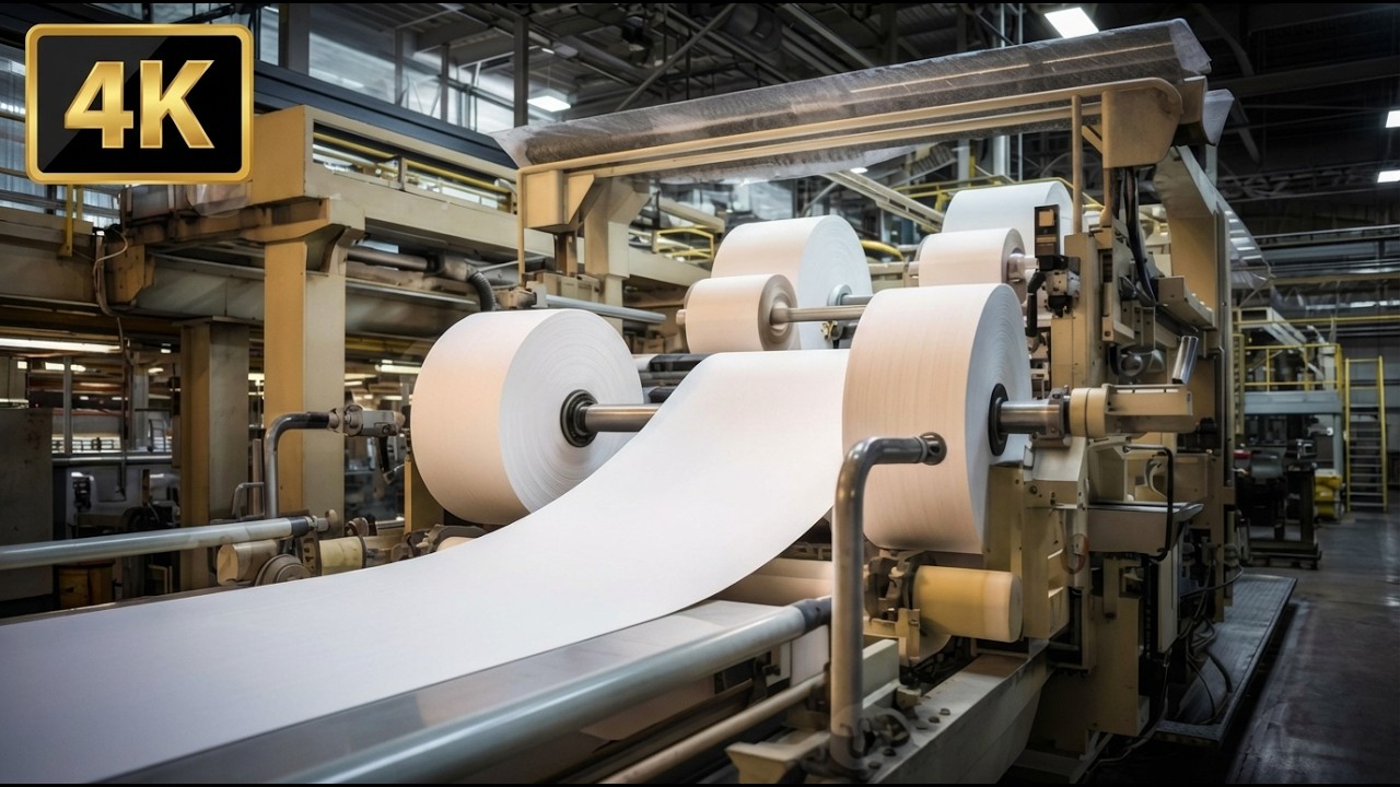 How Paper Is Made in  Factories | From Wood Logs to Paper Rolls
