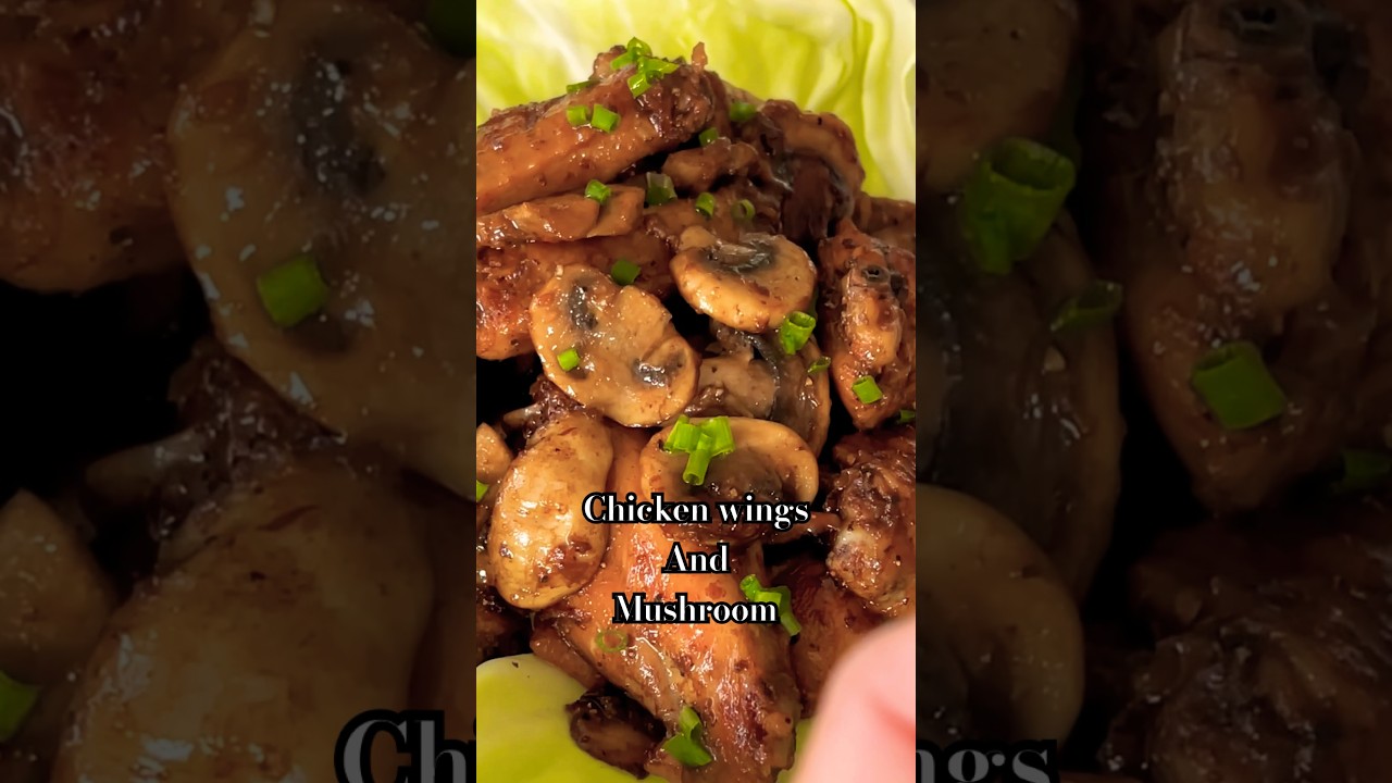 Soya sauce chicken wings with mushroom #cooking #food #recipe #chicken#chickenwings