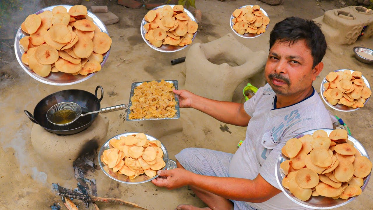 मेरे गांव मे साल भर चलने वाले आलू के चिप्स कैसे बनाते है Potato Chips Recipe- Sun dried potato chip