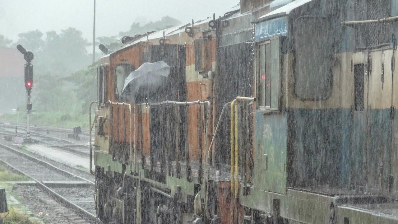 Train In Rain | Beautiful Rainy Day
