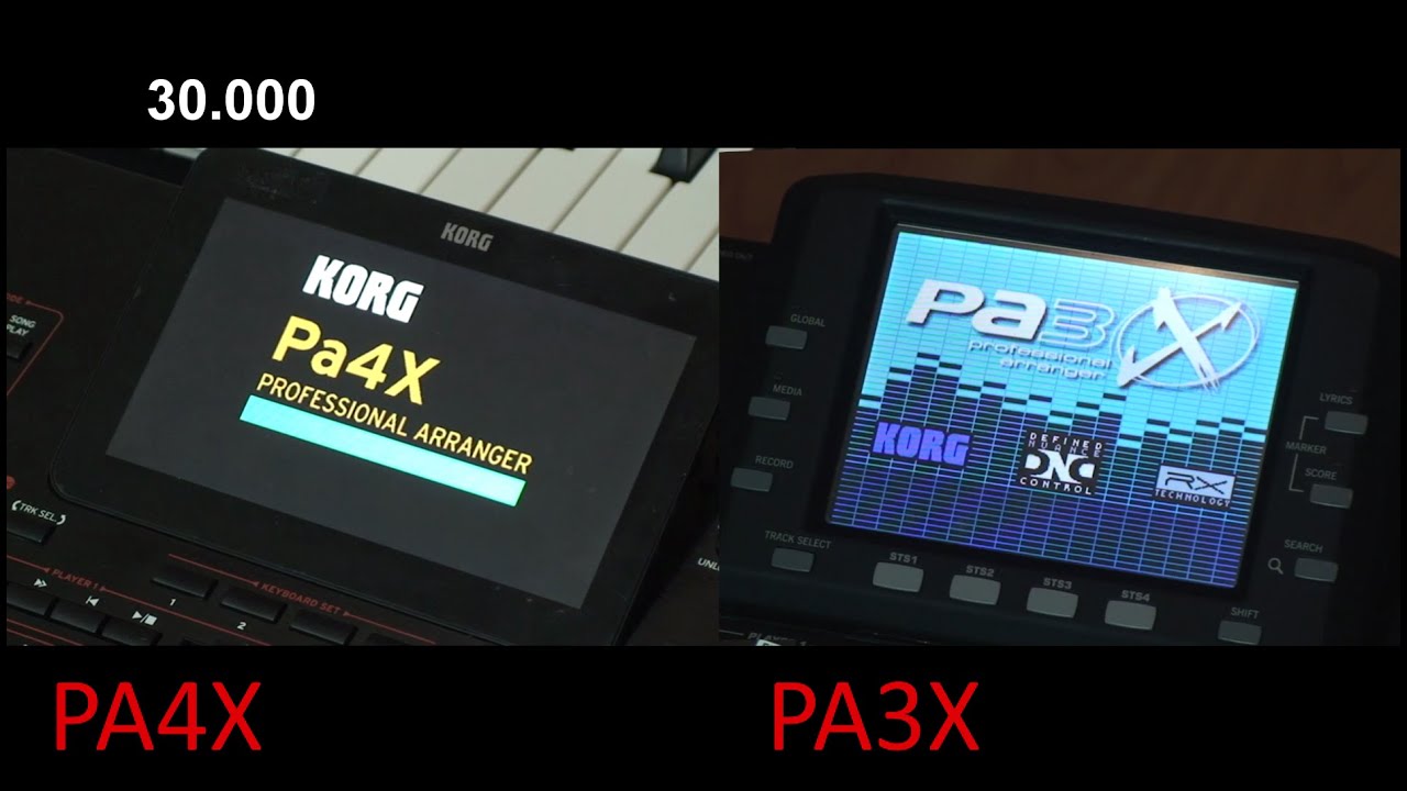 Korg PA4X vs PA3X - BOOT TIME SPEED COMPARISON