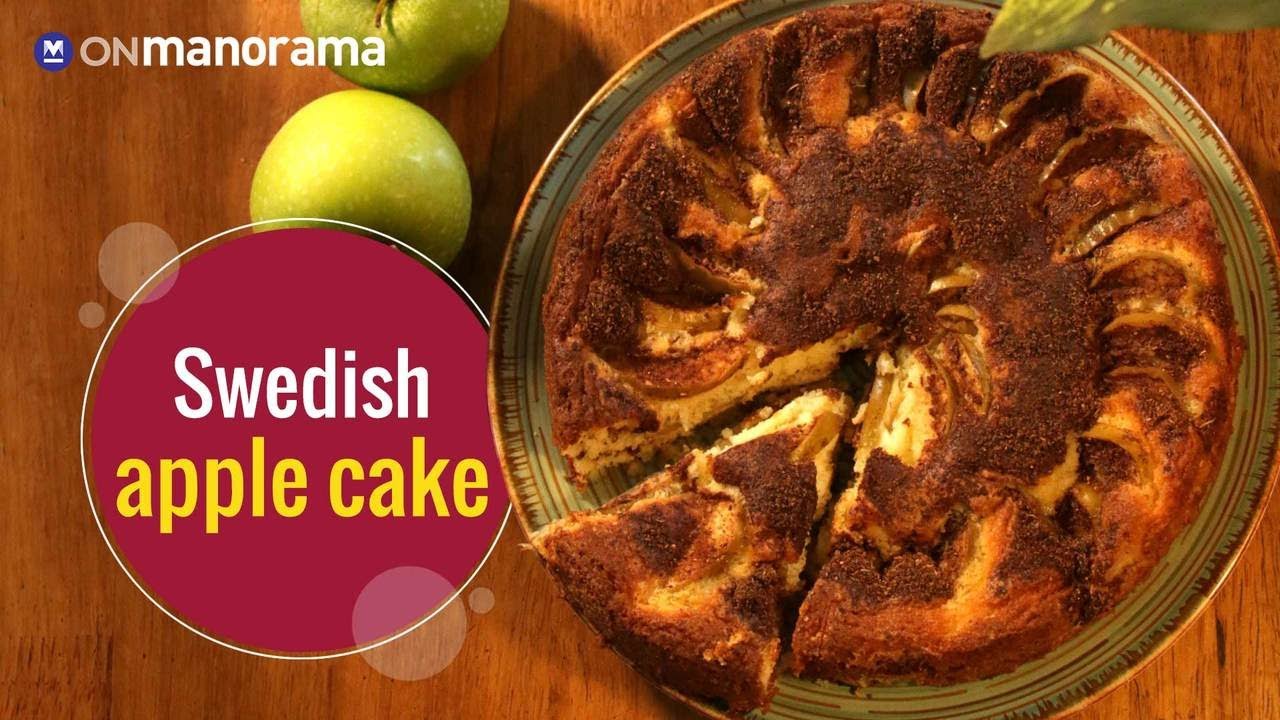 Swedish apple cake with vanilla and cinnamon
